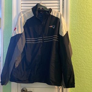 NFL Team Apparel Reebok Mens Performance Jacket Navy Blue Patriots Large